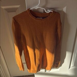 Zara Orange Crewneck Sweater Soft Knit Autumn Essential